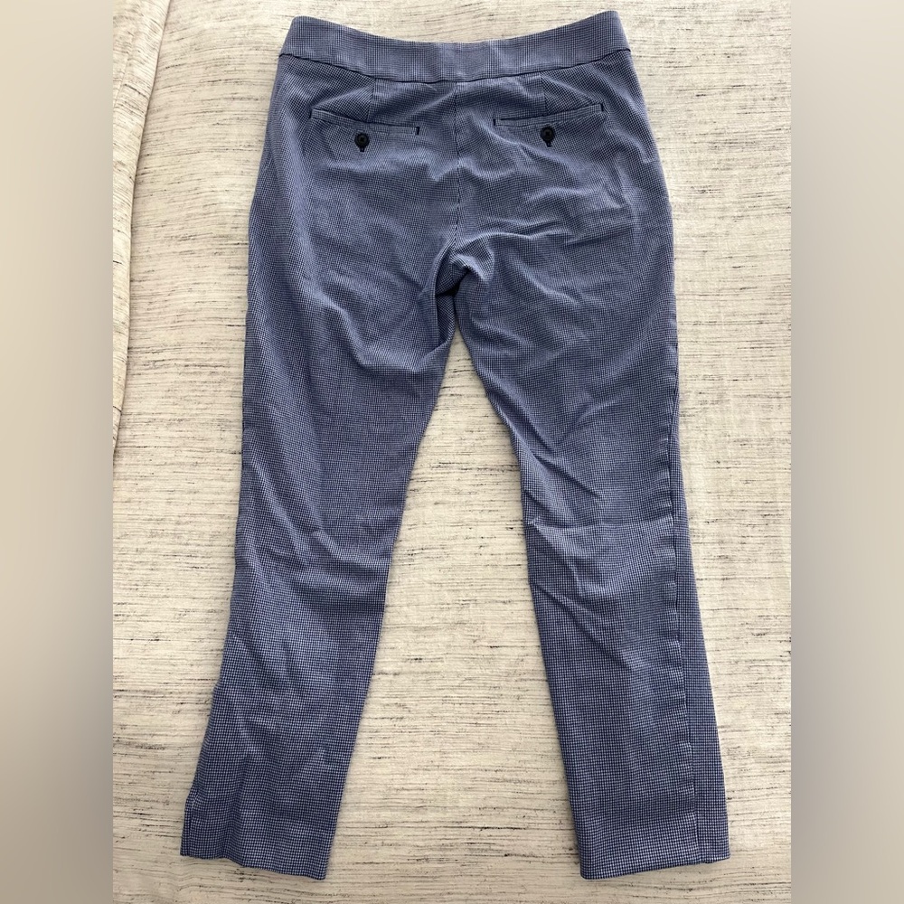 Blue/White Houndstooth Cropped Pants